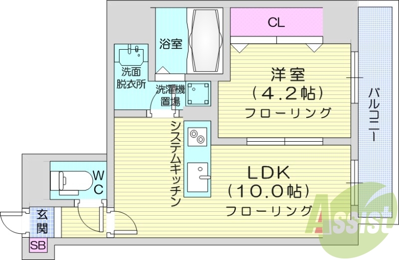 1LDK、灯油暖房、収納、モニターホン、洗濯機置場