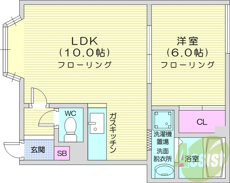 1LDK、灯油暖房、シャンプードレッサー