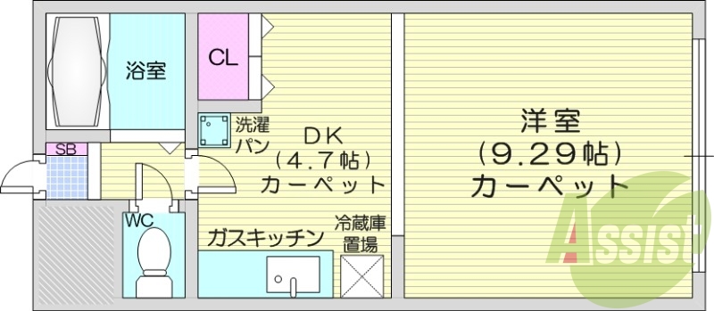 1K、角部屋、ネット使用料無料、カメラ付きインターホン