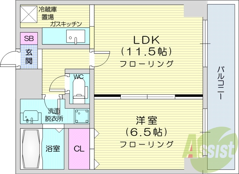 1LDK、シャンプードレッサー、ウォシュレット、エアコン