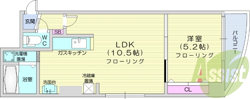 1LDK、オートロック、角部屋、インターホン、灯油暖房