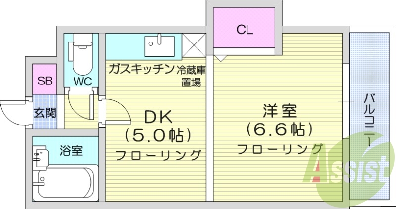 1DK、TVモニターホン、灯油FF暖房、ケーブルテレビ