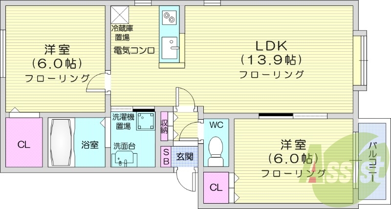 2階の間取り図