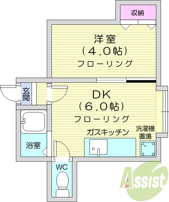 1DK、灯油暖房、最上階、ペット対応、収納