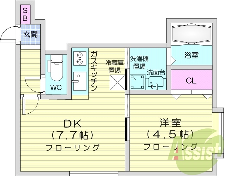 1DK、温水洗浄便座、灯油暖房、ネット使用料不要