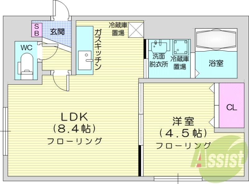 1LDK、エアコン、宅配ボックス、ペット対応