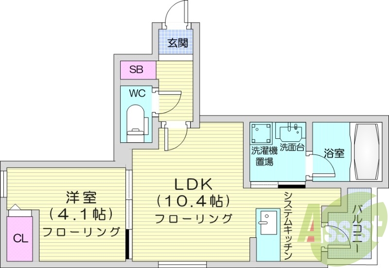 1LDK、ペット可、オートロック、宅配ボックス