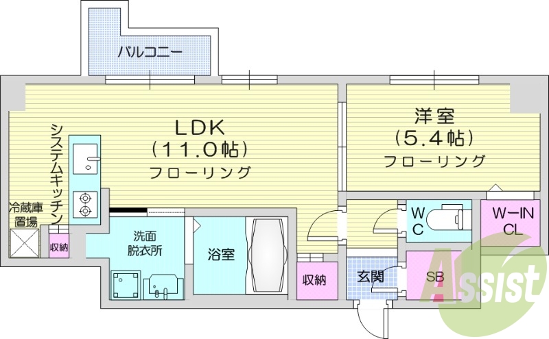 1LDK、都市ガス、ネット無料、エアコン、オートロック