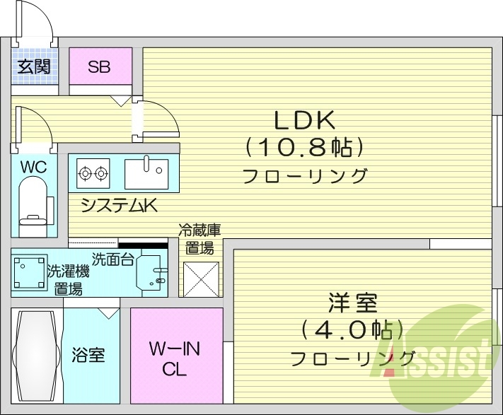 1LDK、エアコン、ネット無料、ネット無料