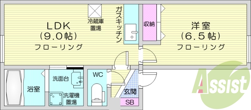 1LDK、モニターホン、収納、インターネット無料