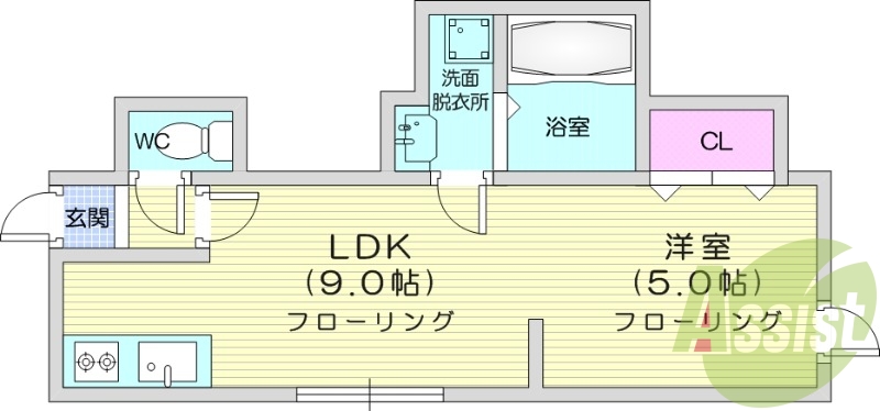 1LDK、トランクルーム、ロードヒーティング
