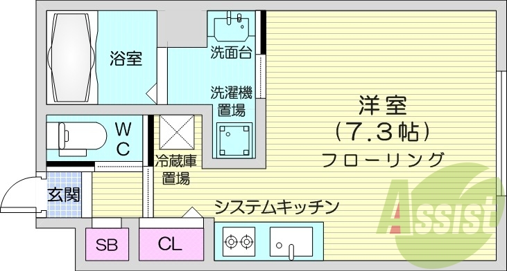 1K、角部屋、浴室乾燥機、ネット無料