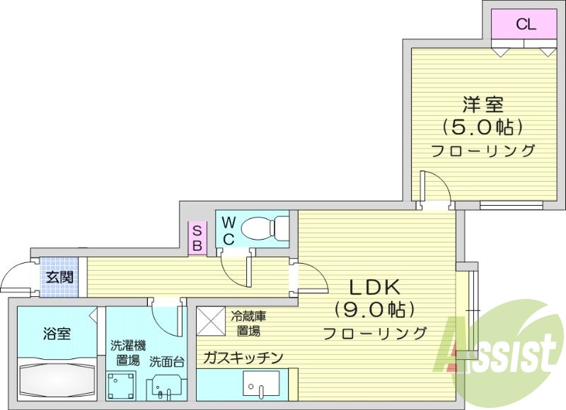 1LDK、シャンプードレッサー、モニタ付インターホン
