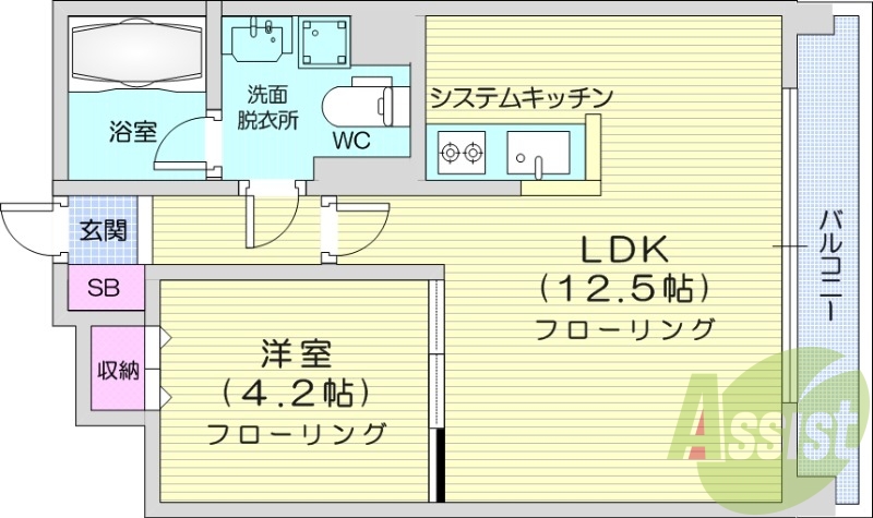 1LDK、システムキッチン、クローゼット、ペット飼育可能