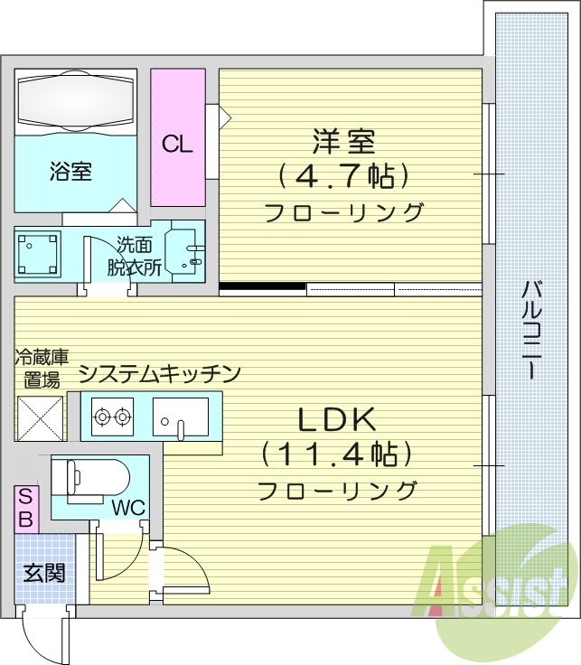 1LDK、浴室乾燥機、追い炊き、宅配ボックス