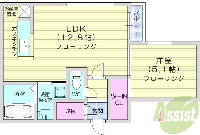 1LDK、エアコン、カメラ付きインターホン、独立洗面台