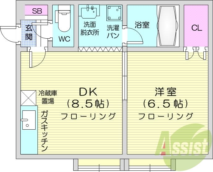 1DK、暖房灯油、洗濯機置き場、ウォシュレット