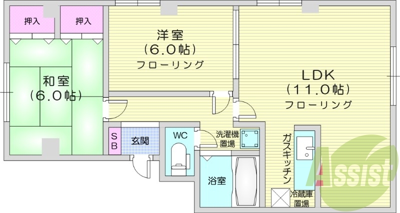 2ＬＤＫ、ロードヒーティング、灯油暖房、収納
