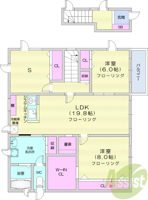 3LDK、灯油ボイラー、無料駐車場、システムキッチン