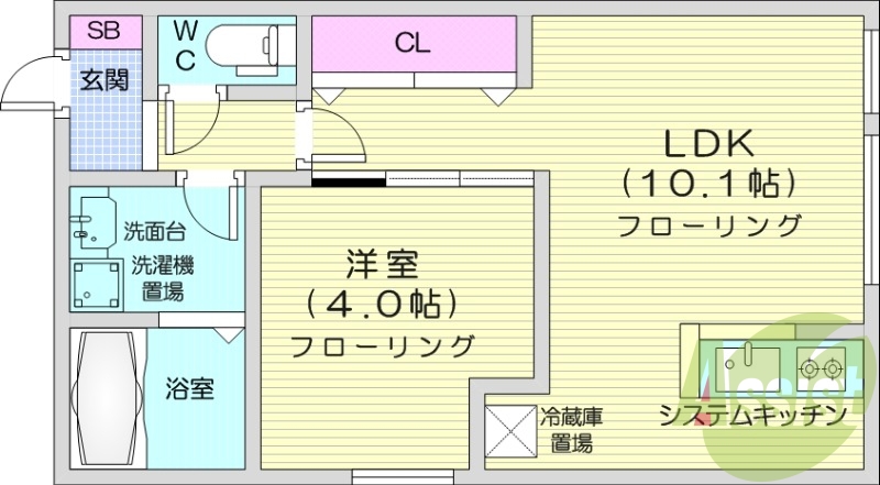 1LDK、ネット無料、エアコン、宅配BOX、防犯カメラ