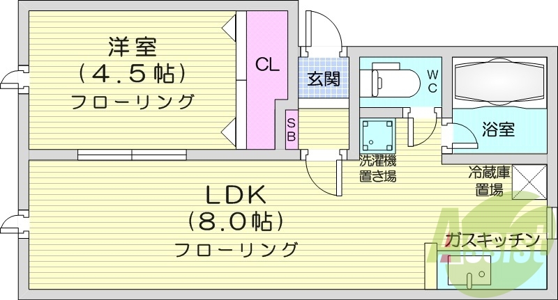 1LDK、最上階、灯油暖房、ウォシュレット