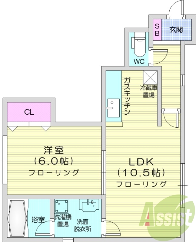 1LDK、エアコン、クローゼット、モニタ付インターホン