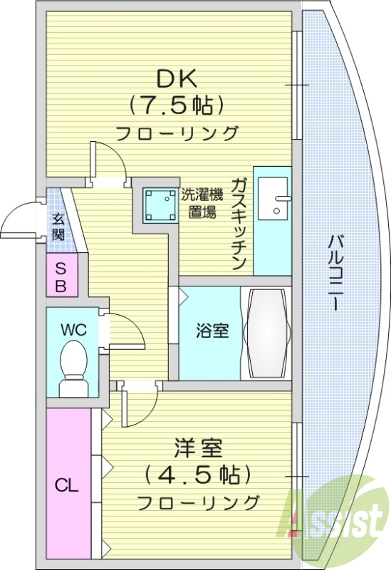 1LDK、ネット無料、角部屋、ペット可、バストイレ別