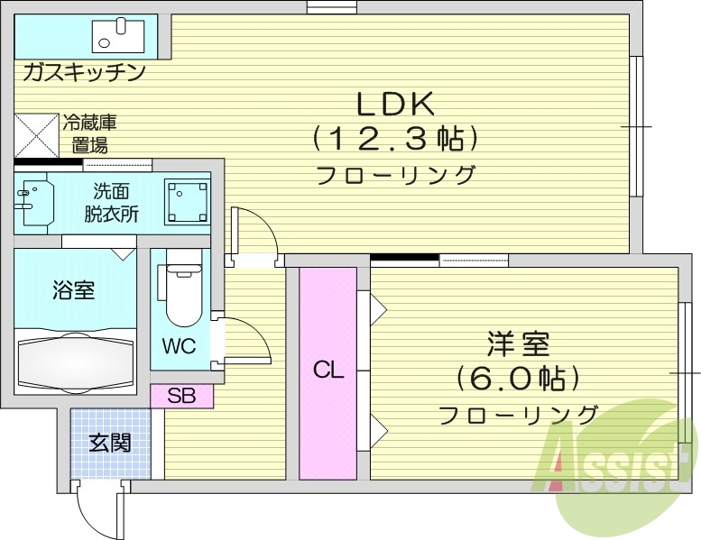 1LDK、角部屋、トランクルーム、オートロック