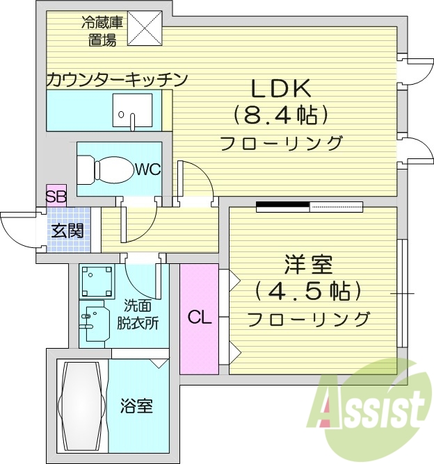 1LDK、ペット可、灯油暖房、トランクルーム