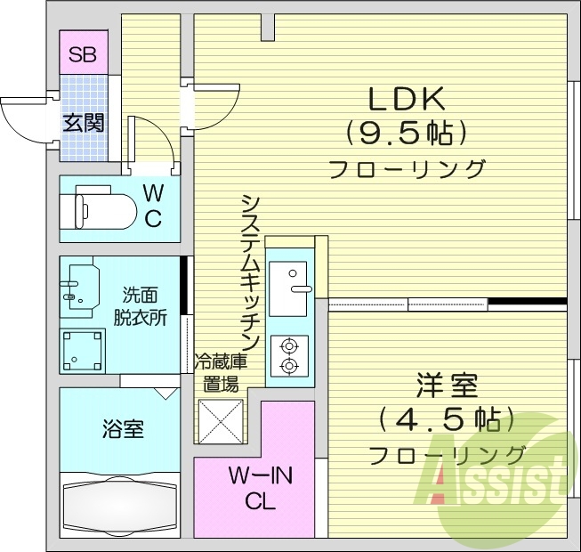 1LDK、システムキッチン、浴室乾燥機、灯油暖房、ネット無料