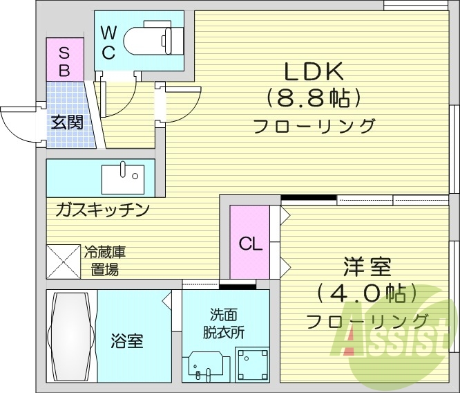 1LDK、ガスリミット、エアコン、デザイナーズ