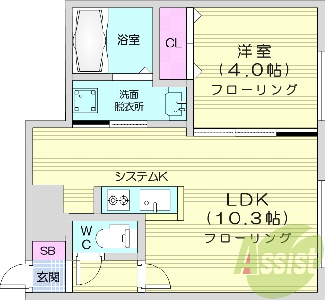 1LDK、ガスリミット、エアコン、ネット無料