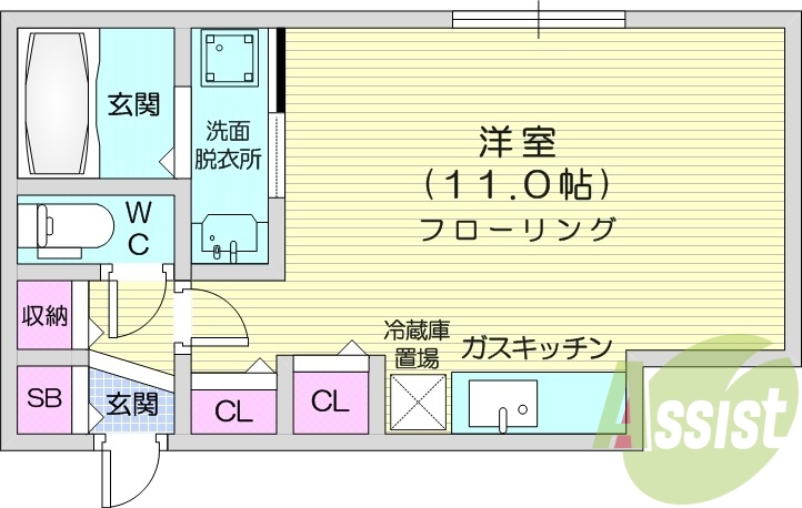 1R、オートロック、エアコン、ネット無料、宅配ボックス