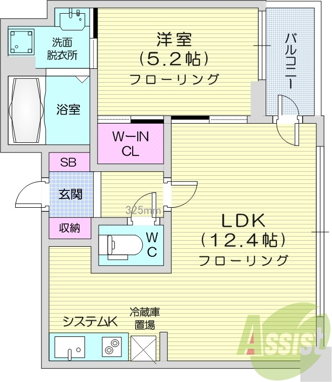 1LDK、オートロック、ネット使用料無料、都市ガス