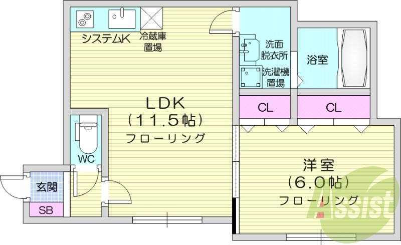 1LDK、エアコン、電気コンロ、シャワートイレ、オール電化