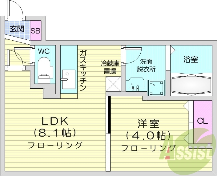 1LDK、ペット可、エアコン、オートロック