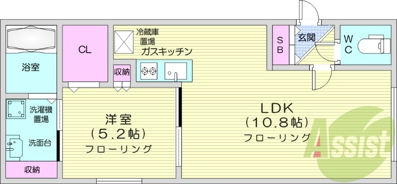 1LDK、エアコン、宅配ボックス、オートロック、ネット無料