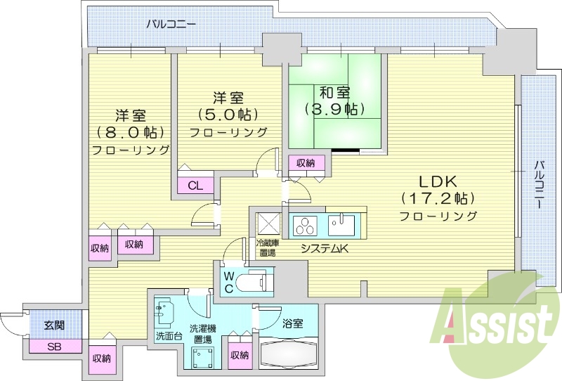 3LDK、ペット可、システムキッチン、食洗器、都市ガス
