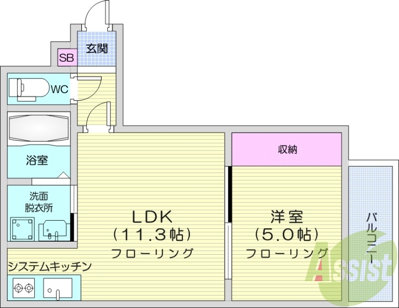 1LDK、オートロック、シャンプードレッサー、デザイナーズ