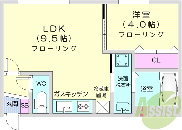 1LDK、エアコン、浴室乾燥機、独立洗面台