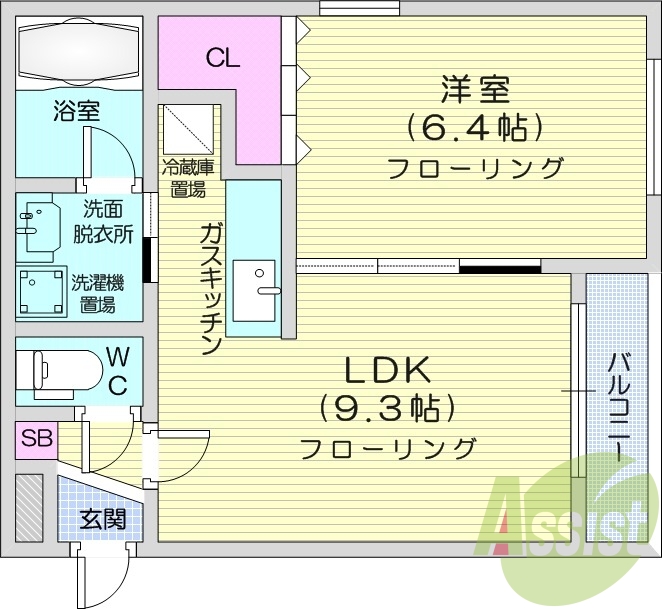 1LDK、エアコン、灯油暖房、ネット無料