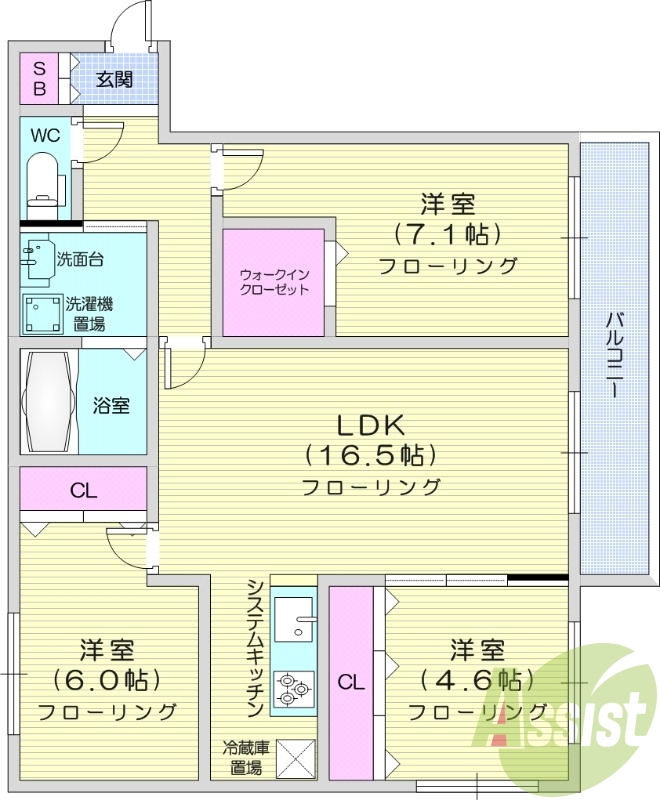 2LDK、ペット飼育可、ネット無料、エアコン、浴室乾燥機