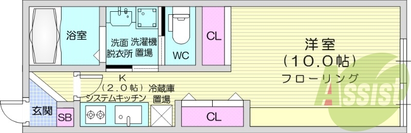 1LDK、エアコン、角部屋、ネット無料