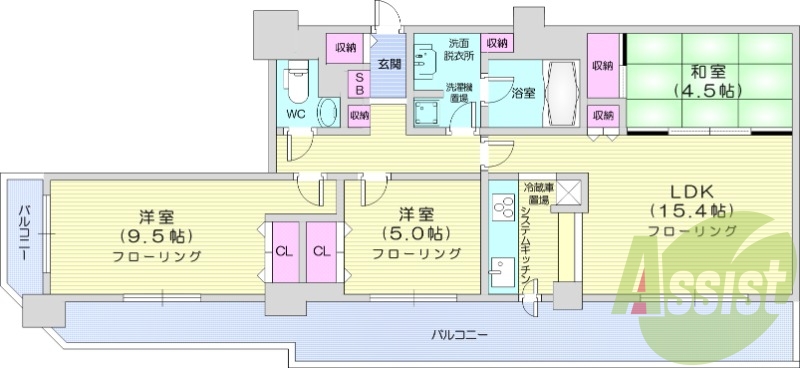 3LDK、ペット可、システムキッチン、食洗器、都市ガス