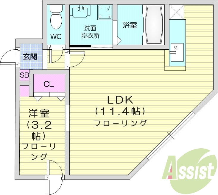 １LDK、エアコン、ネット無料、宅配BOX