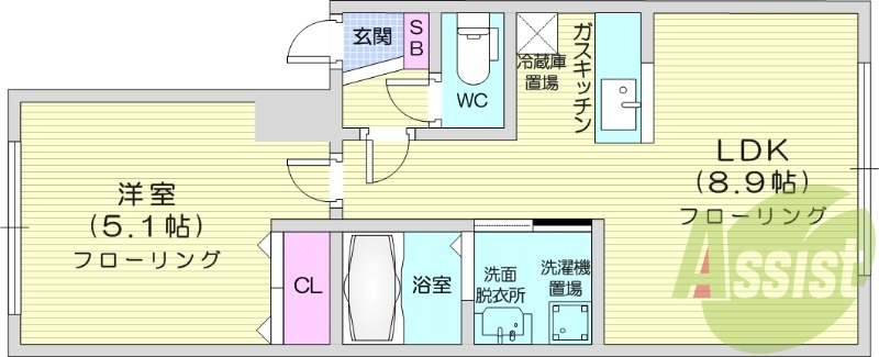 1LDK、ロードヒーティング、トランクルーム、ネット無料