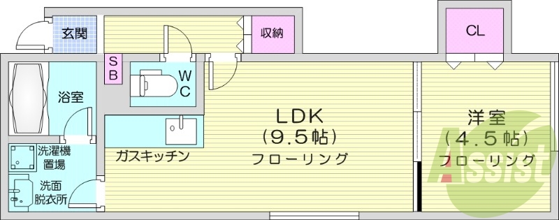 1LDK、灯油暖房、宅配ボックス、ロードヒーティング
