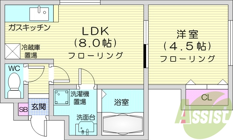 1LDK、モニターホン、収納、灯油暖房、モニターホン