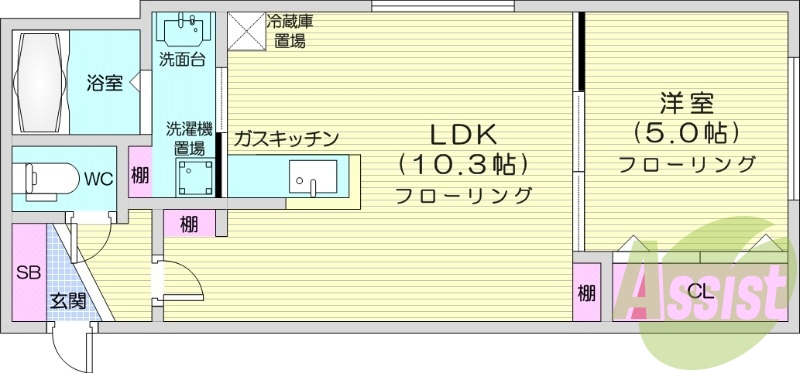 1LDK、ペット相談、ネット無料、シャワートイレ