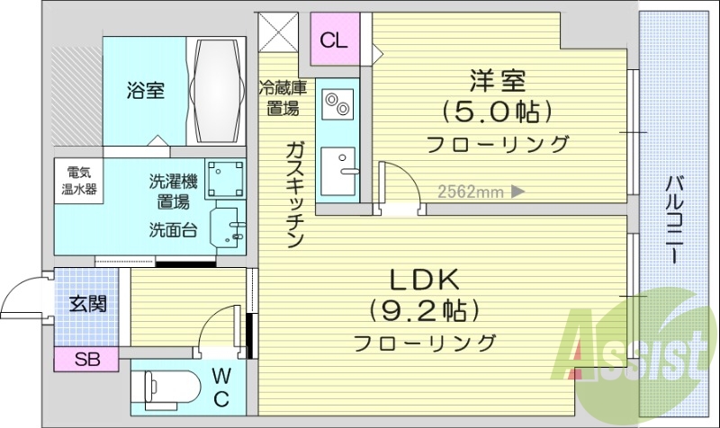 1LDK、オール電化、オートロック、防犯カメラ